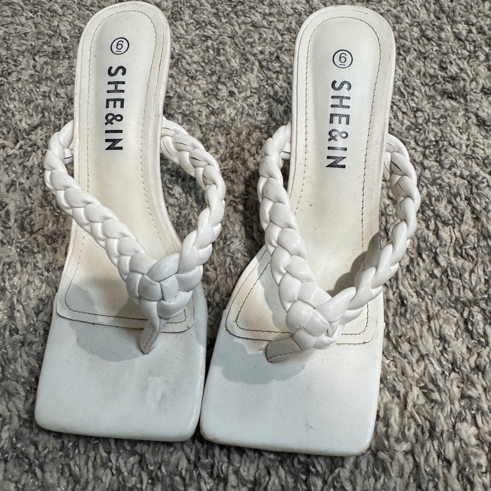 SHEIN Braided strap heels